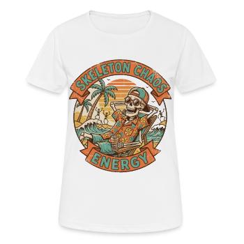 Skeleton Chaos Energy Retro Strand Grafik - Frauen T-Shirt atmungsaktiv - Weiß - Vorne - AI Model Female 172 dark (172cm)