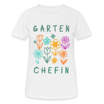 Garten Chefin Blumen Retro Design - Frauen T-Shirt atmungsaktiv - Weiß - Vorne - AI Model Female 172 dark (172cm)