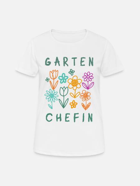 Garten Chefin Blumen Retro Design - Frauen T-Shirt atmungsaktiv - Weiß