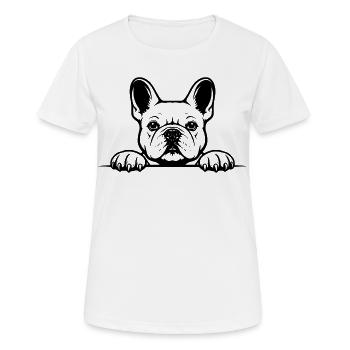 Bouledogue français - T-shirt respirant Femme - blanc - Devant - AI Model Female 172 dark (172cm)