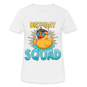 Duck Captain Birthday Squad Beach Summer Cruise - Women's Breathable T-Shirt - white - Front - AI Model Female 172 dark (172cm)