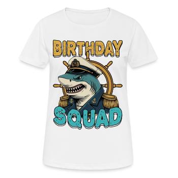 Birthday Squad Beach Summer Cruise Shark Captain - Women's Breathable T-Shirt - white - Front - AI Model Female 172 dark (172cm)