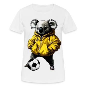 Fussball Koala - Frauen T-Shirt atmungsaktiv - Weiß - Vorne - AI Model Female 172 dark (172cm)