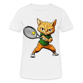 Tennis des chats - T-shirt respirant Femme - blanc - Devant - AI Model Female 172 dark (172cm)