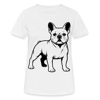 Bouledogue français - T-shirt respirant Femme - blanc - Devant - AI Model Female 172 dark (172cm)