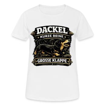 Dackel kurze Beine große Klappe Vintage - Frauen T-Shirt atmungsaktiv - Weiß - Vorne - AI Model Female 172 dark (172cm)