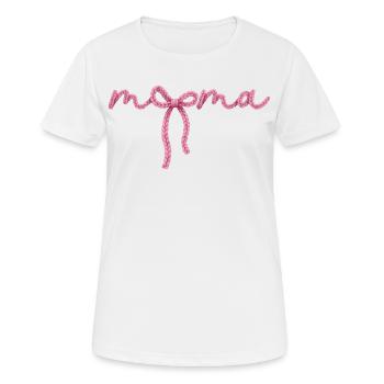 Mama Schleife  - Frauen T-Shirt atmungsaktiv - Weiß - Vorne - AI Model Female 172 dark (172cm)
