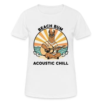 Llama Beach Bum Akustik-Chill-Gitarre - Frauen T-Shirt atmungsaktiv - Weiß - Vorne - AI Model Female 172 dark (172cm)