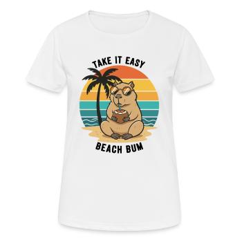 Capybara Beach Bum Take It Easy - Women's Breathable T-Shirt - white - Front - AI Model Female 172 dark (172cm)