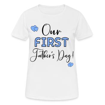 Erster Vatertags-Baby - Frauen T-Shirt atmungsaktiv - Weiß - Vorne - AI Model Female 172 dark (172cm)