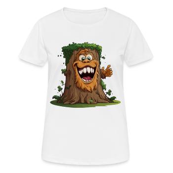 Baumriese mit breitem Grinsen - Frauen T-Shirt atmungsaktiv - Weiß - Vorne - AI Model Female 172 dark (172cm)