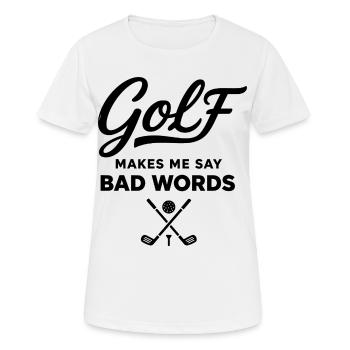 Golf und Schimpfwörter: Der Humor des Golfers - Frauen T-Shirt atmungsaktiv - Weiß - Vorne - AI Model Female 172 dark (172cm)