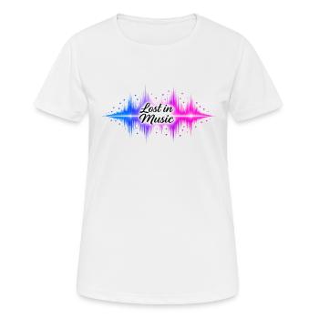 Des ondes sonores perdues dans la musique - T-shirt respirant Femme - blanc - Devant - AI Model Female 172 dark (172cm)