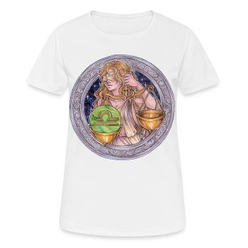 Zodiac Sign Sternzeichen Waage Libra Geschenk - Frauen T-Shirt atmungsaktiv - Weiß - Vorne - AI Model Female 172 dark (172cm)