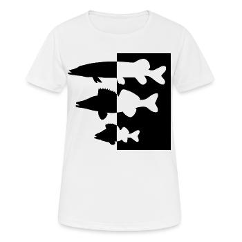Pike and zander perch - Women's Breathable T-Shirt - white - Front - AI Model Female 172 dark (172cm)