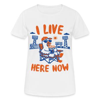 Lustige Gans, ich wohne hier jetzt, Baseball - Frauen T-Shirt atmungsaktiv - Weiß - Vorne - AI Model Female 172 dark (172cm)