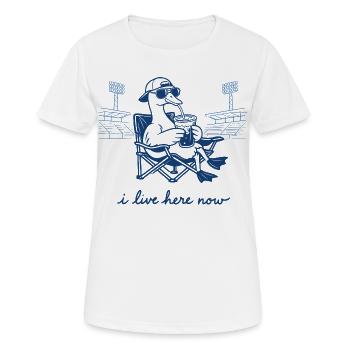 Lustige Gans, ich wohne hier jetzt, Baseball - Frauen T-Shirt atmungsaktiv - Weiß - Vorne - AI Model Female 172 dark (172cm)