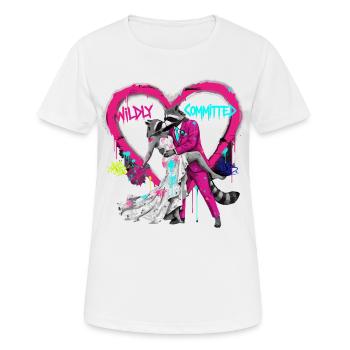Wildly Committed Raccoon Wedding - Women's Breathable T-Shirt - white - Front - AI Model Female 172 dark (172cm)