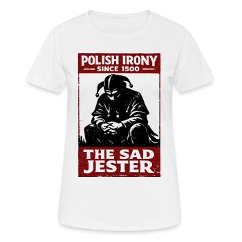 Polish Irony Stańczyk The Sad Jester - Women's Breathable T-Shirt - white - Front - AI Model Female 172 dark (172cm)