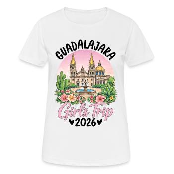 Guadalajara Girls Trip 2026 - Frauen T-Shirt atmungsaktiv - Weiß - Vorne - AI Model Female 172 dark (172cm)