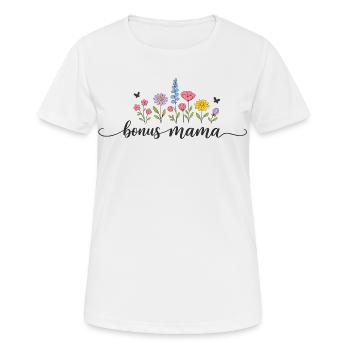 Floral Bonus Moma Gift Bonus Mom Mothers Day Gift - Women's Breathable T-Shirt - white - Front - AI Model Female 172 dark (172cm)