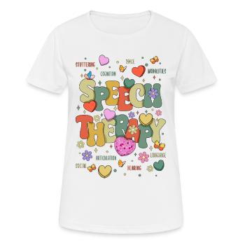 orthophoniste, orthophoniste, orthophoniste - T-shirt respirant Femme - blanc - Devant - AI Model Female 172 dark (172cm)