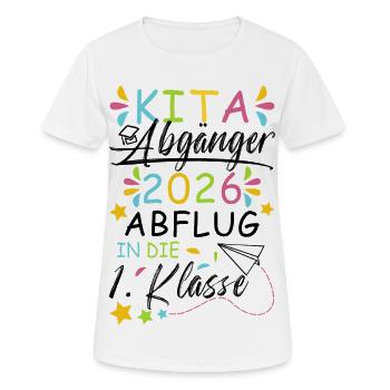Kita Abgänger 2026 - Frauen T-Shirt atmungsaktiv - Weiß - Vorne - AI Model Female 172 dark (172cm)