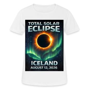 Totale Sonnenfinsternis Island 2026 Reykjavik - Frauen T-Shirt atmungsaktiv - Weiß - Vorne - AI Model Female 172 dark (172cm)
