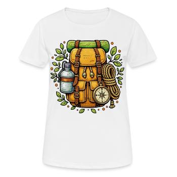 Sac à dos rando trek camping outdoor - T-shirt respirant Femme - blanc - Devant - AI Model Female 172 dark (172cm)