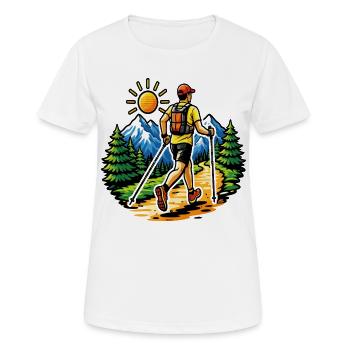 Trail running mountain nature adventure - Women's Breathable T-Shirt - white - Front - AI Model Female 172 dark (172cm)