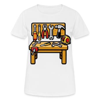 DIY workshop workbench - Women's Breathable T-Shirt - white - Front - AI Model Female 172 dark (172cm)