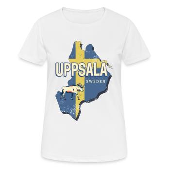 Carte souvenir de la province d’Uppsala, Suède - T-shirt respirant Femme - blanc - Devant - AI Model Female 172 dark (172cm)