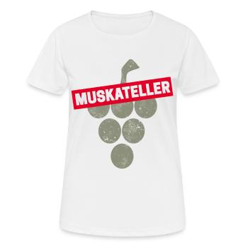Muskateller Rebe Vintage Weintrinker Souvenir - Frauen T-Shirt atmungsaktiv - Weiß - Vorne - AI Model Female 172 dark (172cm)