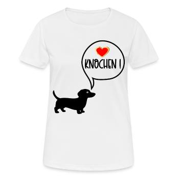 Dackel Hundefutter - Frauen T-Shirt atmungsaktiv - Weiß - Vorne - AI Model Female 172 dark (172cm)