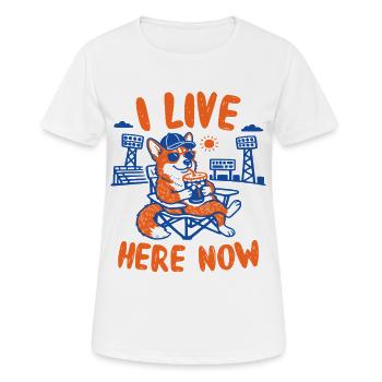 Corgi-Baseballfan Ich wohne jetzt hier - Frauen T-Shirt atmungsaktiv - Weiß - Vorne - AI Model Female 172 dark (172cm)