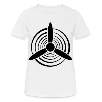 Einfarbiger grafischer Propeller - Frauen T-Shirt atmungsaktiv - Weiß - Vorne - AI Model Female 172 dark (172cm)