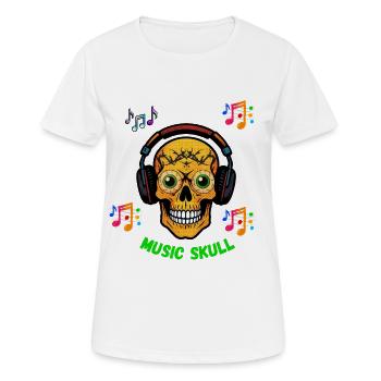 Music skull t-shirt design. - Women's Breathable T-Shirt - white - Front - AI Model Female 172 dark (172cm)