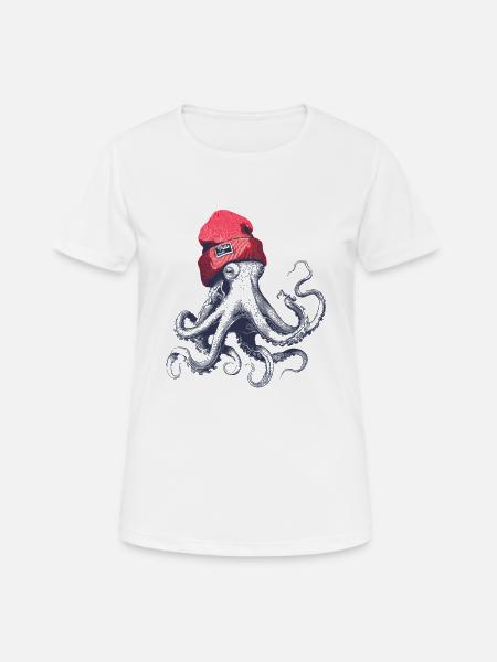 Pillepalle Oktopus - Frauen T-Shirt atmungsaktiv - Weiß