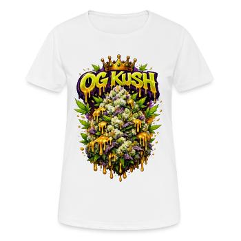 OG Kush Graffiti Bud Art Print - Frauen T-Shirt atmungsaktiv - Weiß - Vorne - AI Model Female 172 dark (172cm)