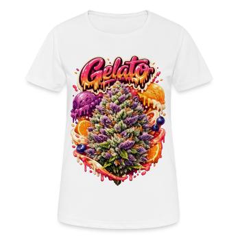 Gelato Sherbet Graffiti-Druck - Frauen T-Shirt atmungsaktiv - Weiß - Vorne - AI Model Female 172 dark (172cm)