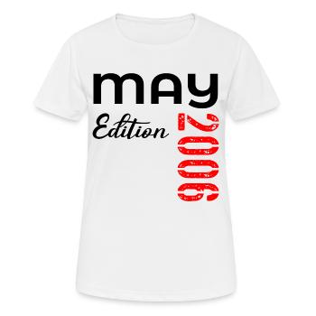 21e anniversaire mai 2006 - T-shirt respirant Femme - blanc - Devant - AI Model Female 172 dark (172cm)