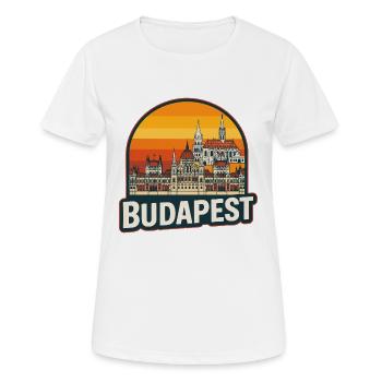 Budapest Hongrie Retro Sunset Skyline Design - T-shirt respirant Femme - blanc - Devant - AI Model Female 172 dark (172cm)