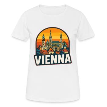 Art vintage rétro de la Skyline de Vienne - T-shirt respirant Femme - blanc - Devant - AI Model Female 172 dark (172cm)