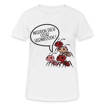 Abschiedsgeschenk Team Ameise - Frauen T-Shirt atmungsaktiv - Weiß - Vorne - AI Model Female 172 dark (172cm)