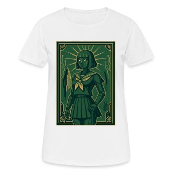 Cyber Deco Android Green Sentinel - Women's Breathable T-Shirt - white - Front - AI Model Female 172 dark (172cm)