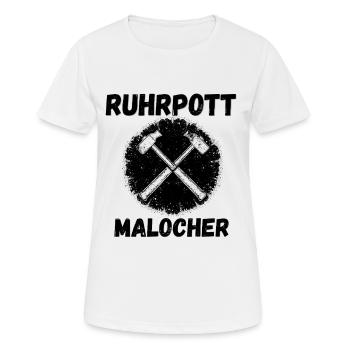 Kreuzhämmer Emblem - Frauen T-Shirt atmungsaktiv - Weiß - Vorne - AI Model Female 172 dark (172cm)