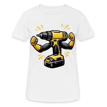DIY funny cordless drill - Women's Breathable T-Shirt - white - Front - AI Model Female 172 dark (172cm)