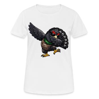 Dabbing Auerhahn - Frauen T-Shirt atmungsaktiv - Weiß - Vorne - AI Model Female 172 dark (172cm)