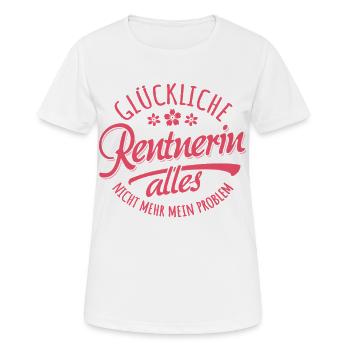 Glückliche Rentnerin Alles Nicht Mehr Mein Problem - Frauen T-Shirt atmungsaktiv - Weiß - Vorne - AI Model Female 172 dark (172cm)