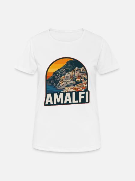 Amalfi Coast Retro Sunset Vintage Design - Women's Breathable T-Shirt - white